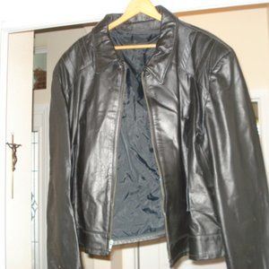 Mans' Genuine Black Leather Jacket in size 2XL